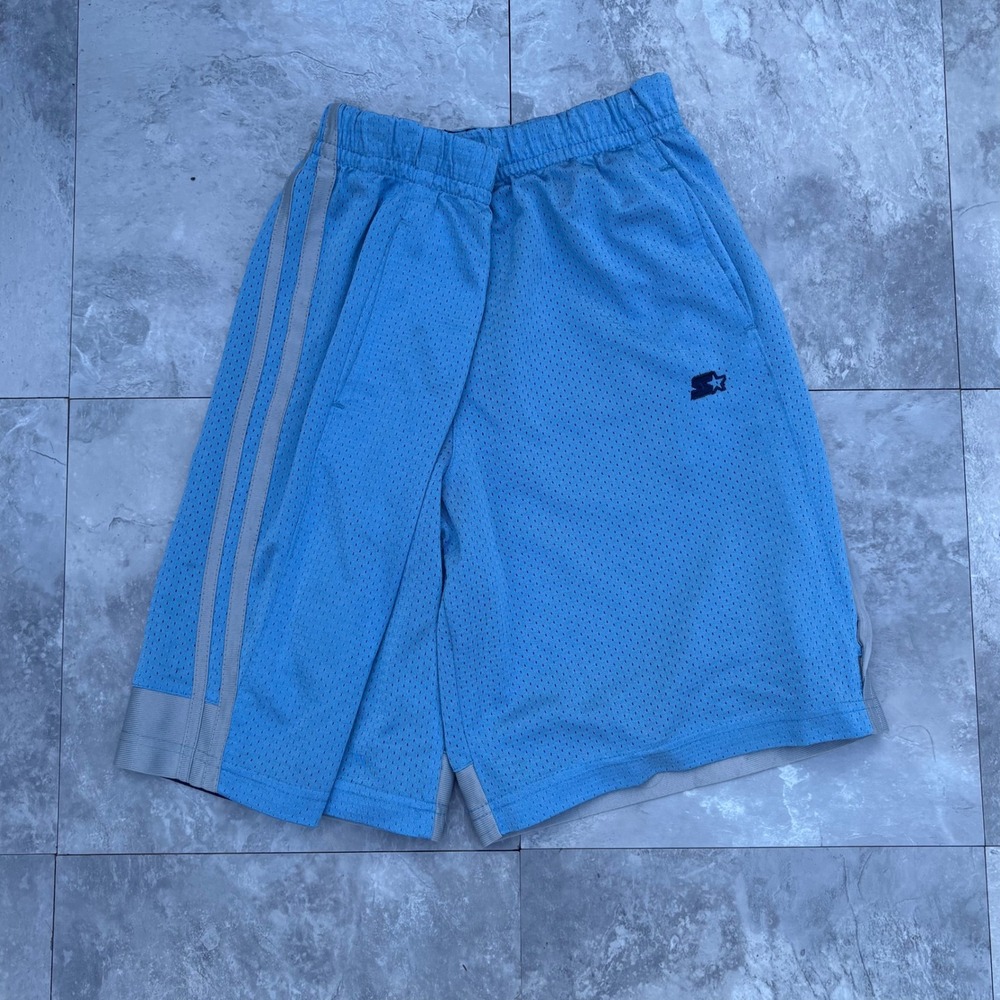 Vintage 90s Blue Navy Mesh Starter Reversible Basketball Shorts Mens Size Medium